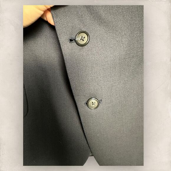 Burberry London Mens Blazer Jacket 2 Button 100% Wool Charcoal Gray Size 48 R - Picture 2 of 8